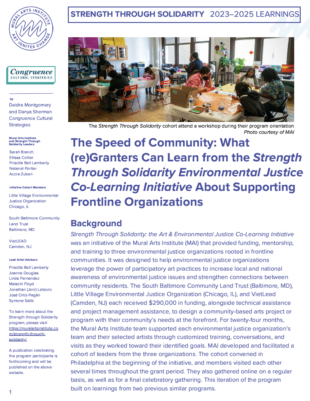 Front page of Strength through Solidarity Report